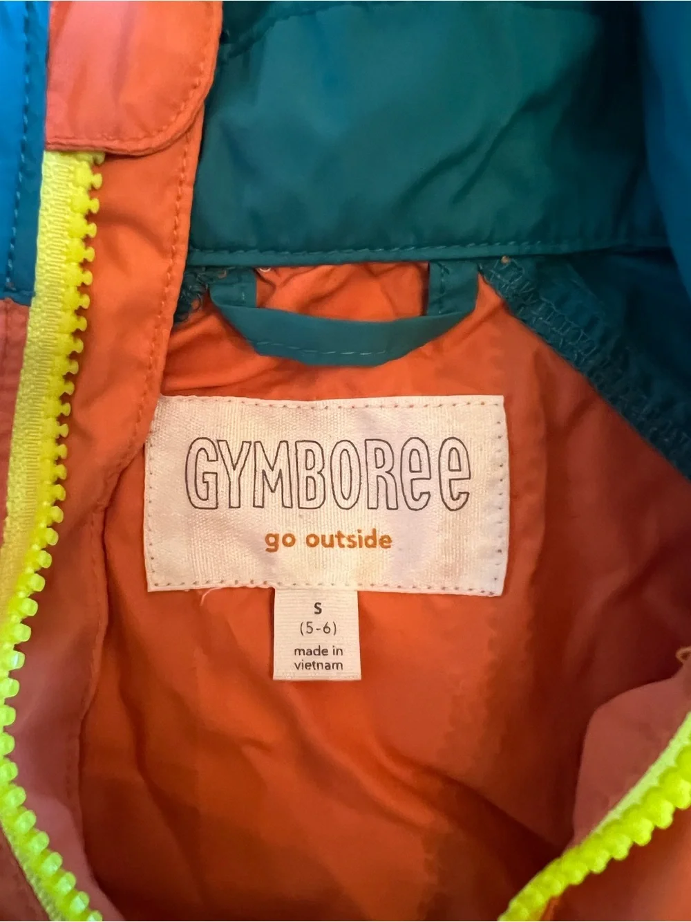 Gymboree Kids Colorblock Hooded Windbreaker Jacket Size 5–6